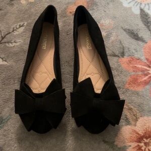 Elegant Black Bow Flats